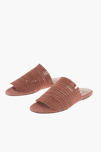 Pre-owned Alaïa Sandals In Pink