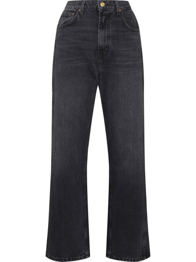 B Sides Plein High-waist Straight-leg Jeans In Black