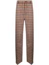 Wales Bonner Harmonic Wide-leg Checked Virgin Wool And Mohair-blend Tweed Trousers In Brown