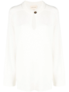LOULOU STUDIO BUTTON-FRONT LONG-SLEEVED JUMPER