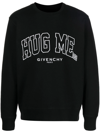 Givenchy Embroidered-slogan Cotton Sweatshirt In Schwarz