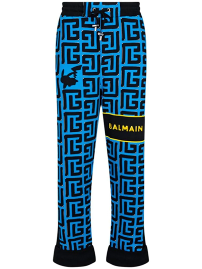 Balmain Monogram-print Cotton Track Pants