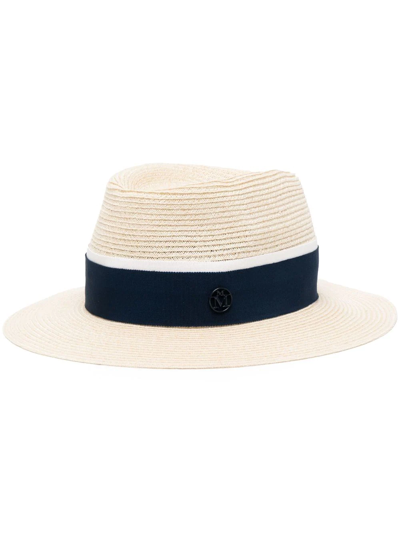Maison Michel Neutral Andre Straw Hat In White