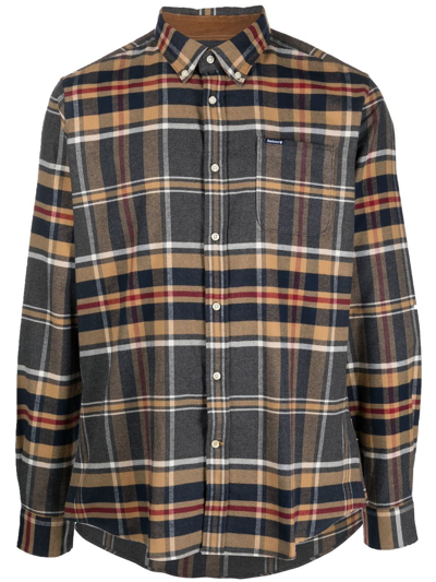 Barbour Ronan Checked Button-down Shirt In Grey Marl