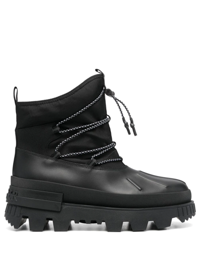 Moncler Toggle-fastening Ankle Boots In Black