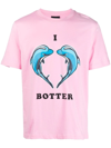 Botter Dolphin Print Cotton Jersey T-shirt In Pink,blue