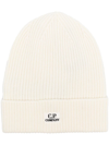 C.P. COMPANY LOGO-EMBROIDERED RIBBED-KNIT BEANIE