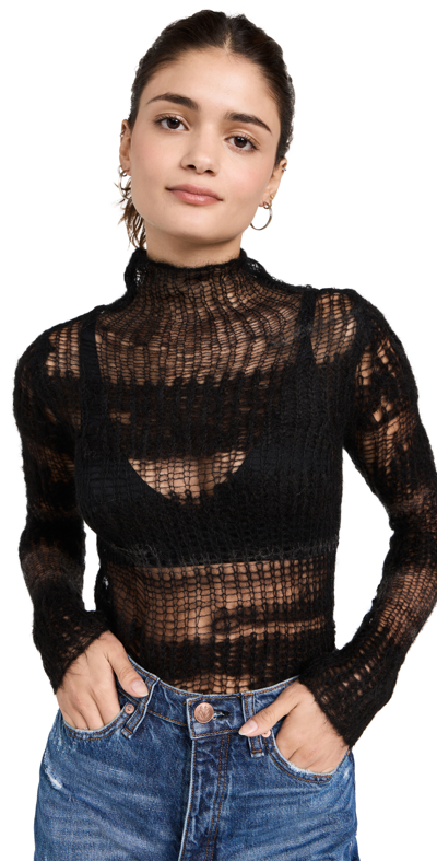 Rag & Bone Lillian Turtleneck Alpaca Sweater In Black