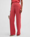 Lafayette 148 Gates Wide Leg Pants In Vibrant Coral