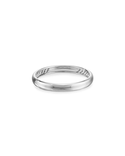 David Yurman Men's 18k White Gold Smooth Band Ring, 3.5mm In Silver