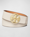 Tory Burch Women's Reversible Miller Leather Belt In New Ivory