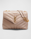 Saint Laurent Loulou Small Matelasse Calfskin Flap-top Shoulder Bag In Grey/brown