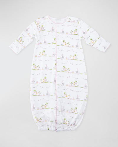 Kissy Kissy Kids' Noah's Ark Printed Convertible Sleep Gown In Pink