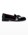 Kate Spade 24mm Bow-detail Leather Loafers In Black Multi.
