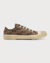 Balenciaga Paris Bb Monogram Low-top Sneakers In Grey/brown
