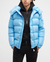 Moncler Men's Maya 70th Laque Puffer Jacket In Light Blue