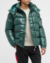 Moncler Men's Maya 70th Laque Puffer Jacket In Dark Green