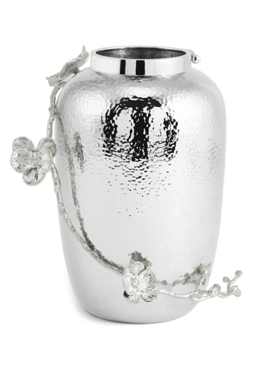 Michael Aram Large White Orchid Vase In Silver