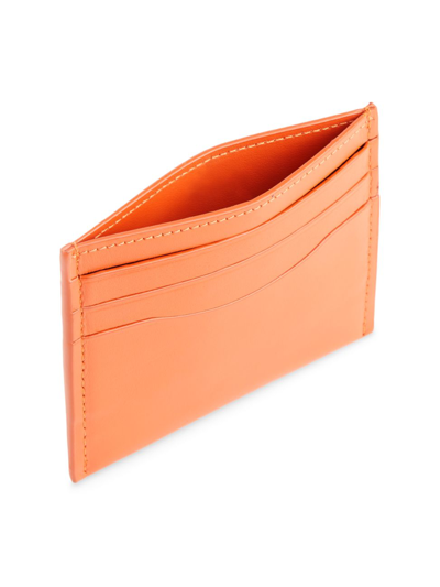 Royce New York Rfid-blocking Leather Card Wallet In Orange