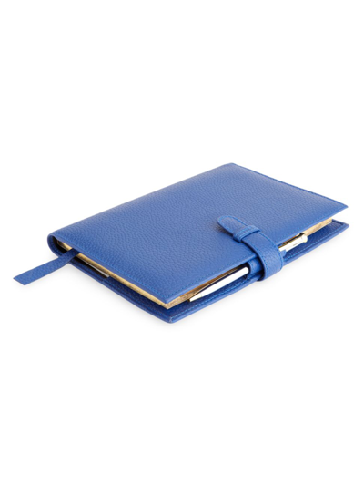 Royce New York Executive Leather Weekly Planner In Cobalt