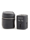 Royce New York Travel Adapter & Leather Case In Black