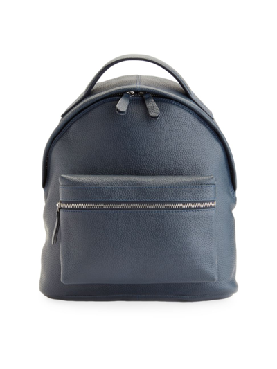 Royce New York Leather Travel Backpack In Navy