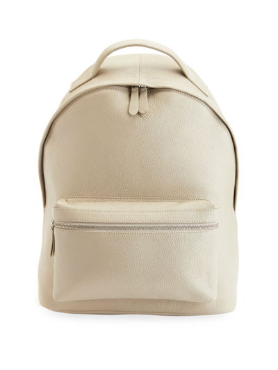 Royce New York Leather Laptop Backpack In Taupe
