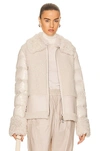 Moncler Gaillands Shearling-trimmed Leather Down Jacket In White