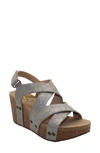 Volatile Tory Crisscross Wedge Sandal In Bronze