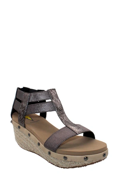 Volatile Zayanta Wedge Sandal In Pewter