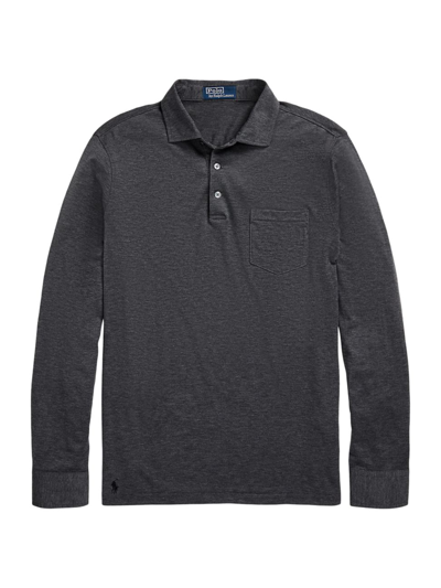 Polo Ralph Lauren Cotton Jersey Polo Shirt In Grey