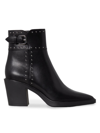 PAIGE WOMEN'S GISELLE STUD LEATHER ANKLE BOOTS
