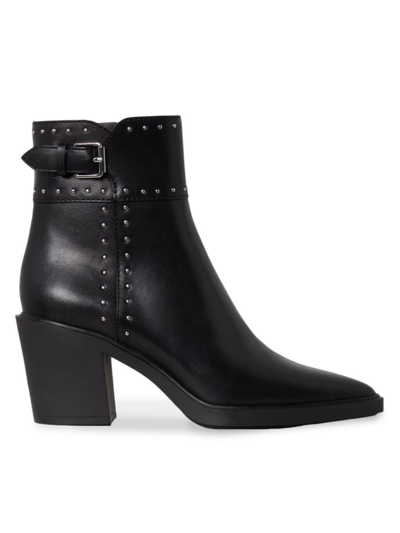 Paige Giselle Stud Leather Ankle Boots In Black
