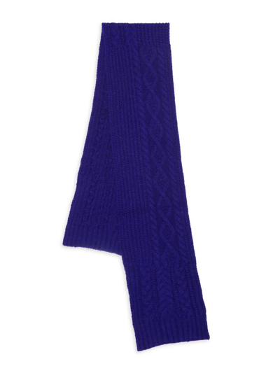 Saks Fifth Avenue Cable Knit Wool-blend Scarf In Sodalite
