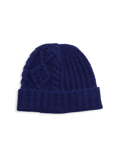 Saks Fifth Avenue Collection Ribbed Cable Knit Beanie In Sodalite