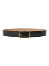 B-low The Belt Milla Croc-embossed Leather Belt In Black Gold