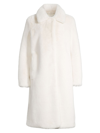 Donna Karan Oversized Faux Fur Coat In White