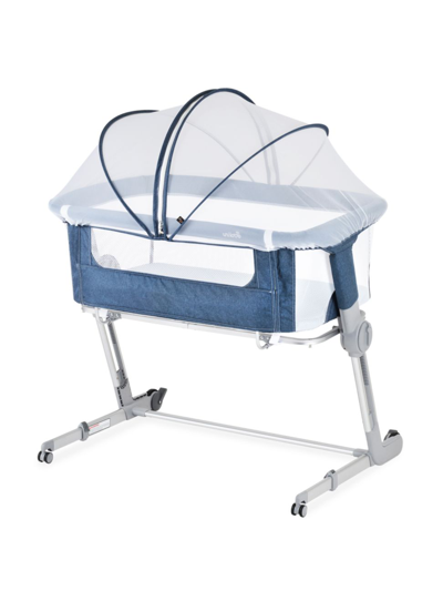 Unilove Hug Me Plus 3-in-1 Bedside Sleeper And Portable Bassinet With Mosquito Net In Airflow Blue