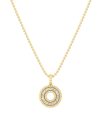 Roberto Coin Women's Siena 18k Gold & Diamond Open Circle Pendant Necklace In Yellow