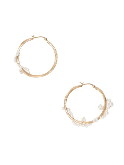 Completed Works Women's Main Blast Off 14k Gold-plate & Pearl Hoop Earrings In Yellow Gold