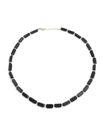 Jia Jia Women's 14k Yellow Gold, Tourmaline, & Herkimer Diamond Beaded Necklace In Black Gold