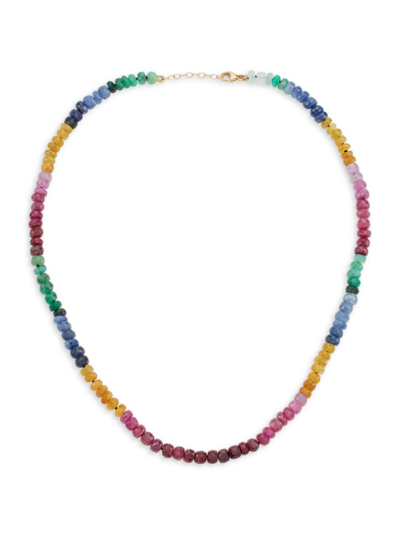 Jia Jia Women's Arizona 14k Yellow Gold & Rainbow Sapphire Beaded Necklace