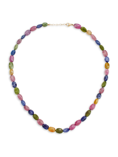 Jia Jia Women's Arizona 14k Yellow Gold & Rainbow Sapphire Beaded Necklace