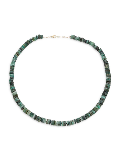 Jia Jia Women's Atlas 14k Yellow Gold & Emerald Beaded Necklace In Green
