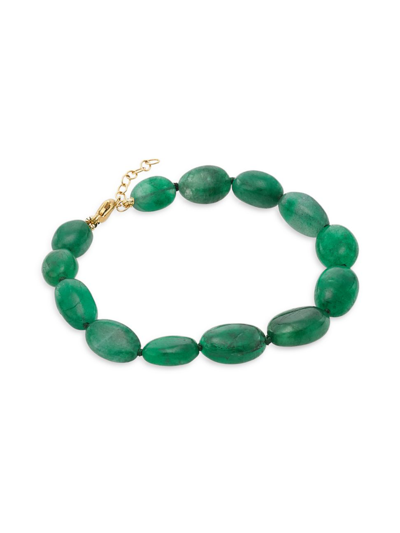 Jia Jia Women's Arizona 14k Yellow Gold & Emerald Quartz Beaded Bracelet In Green