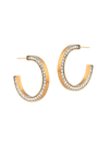 COMPLETED WORKS WOMEN'S SUBURBS SCOOP 14K GOLD-PLATE & WHITE TOPAZ EARRINGS
