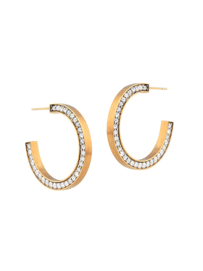 Completed Works Women's Suburbs Scoop 14k Gold-plate & White Topaz Earrings In Yellow Gold