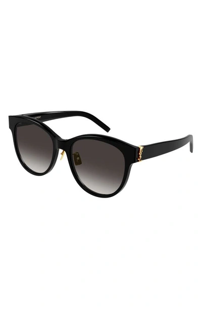 Saint Laurent 56mm Gradient Cat Eye Sunglasses In Black