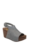 Volatile Division Platform Wedge Sandal In Grey