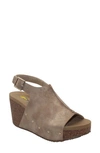 Volatile Division Platform Wedge Sandal In Beige